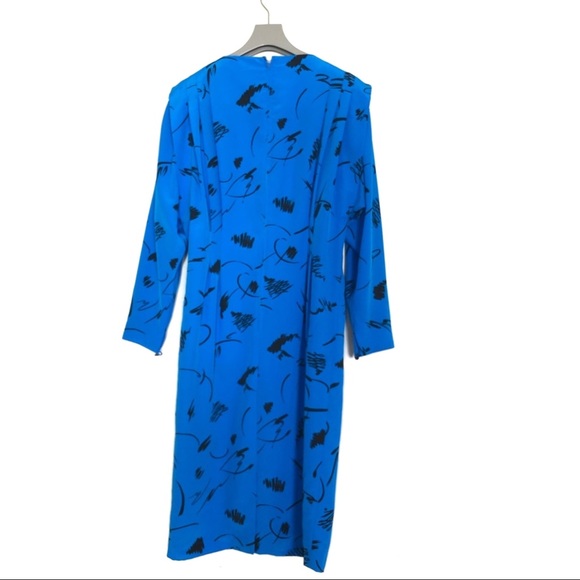 LIZ CLAIBORNE dress vintage size 4 blue printed - Picture 2 of 3